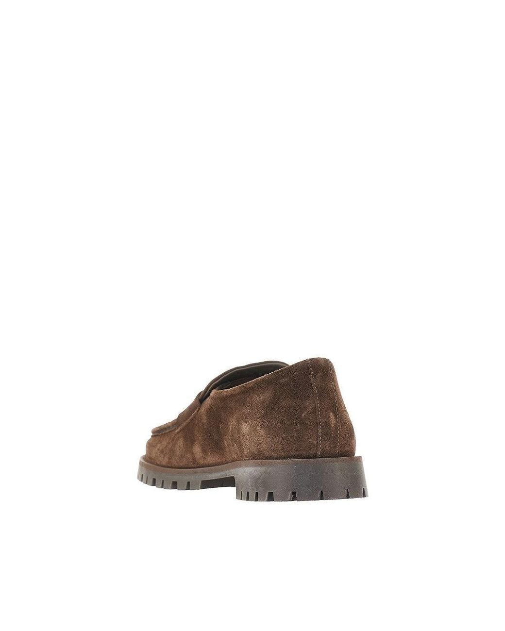 COPENHAGEN Brown Suede Leather Loafers for men