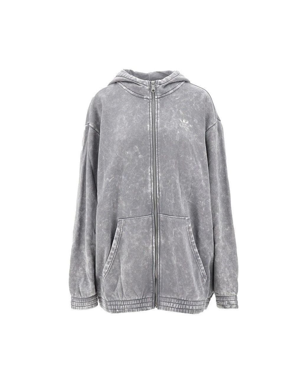 ★人気★ adidas originals Acid-Washed OVERSIZED ZIP HOODIE Acid-Washed Oversized Zip Hoodie - Grey | adidas Hong Kong