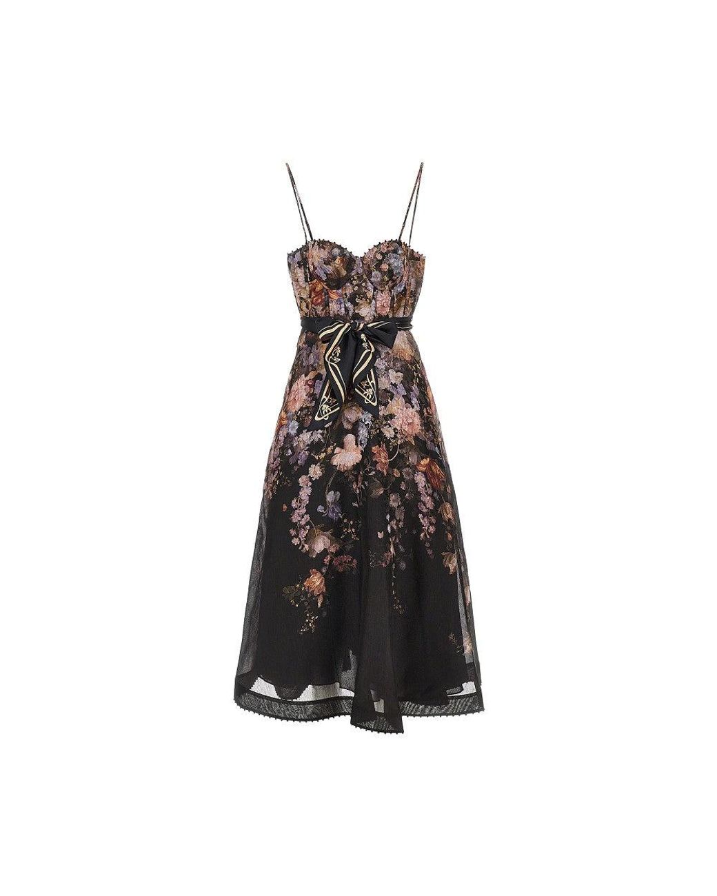 Zimmermann Black 'Valiant' Organdy Midi Dress