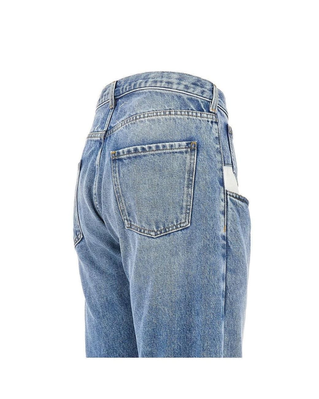 Maison Margiela Blue Straight Leg Jeans With Dropped Pockets
