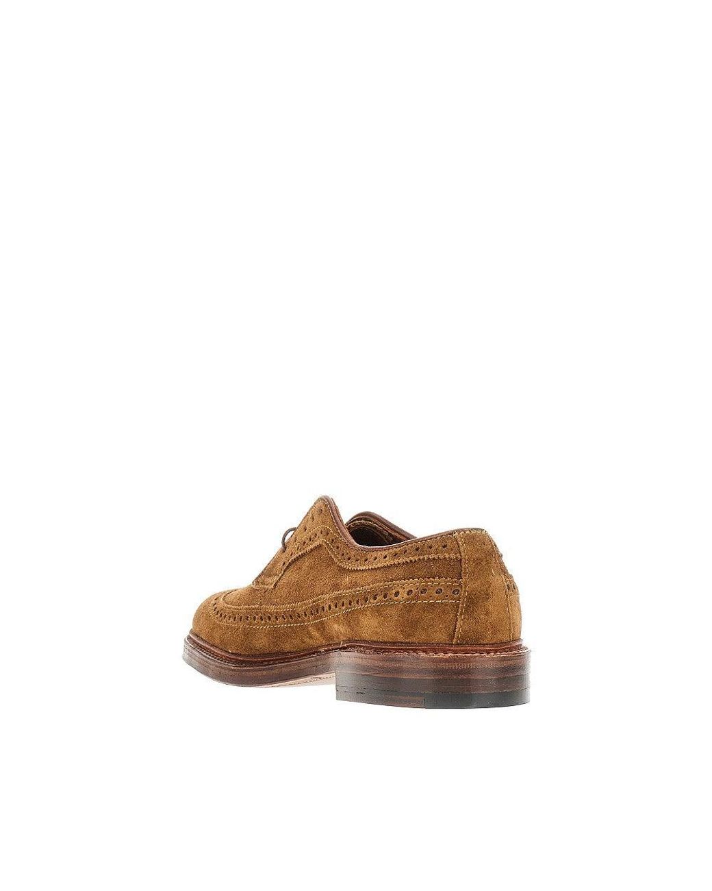 Alden Brown Suede Leather Derby Shoes for men