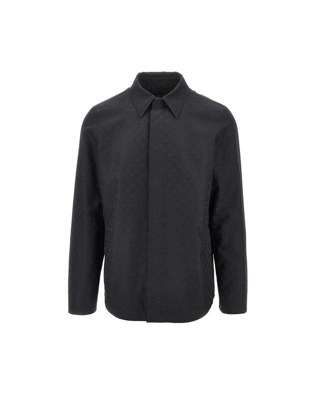 Gucci Black Gg Canvas Shirt Jacket for men