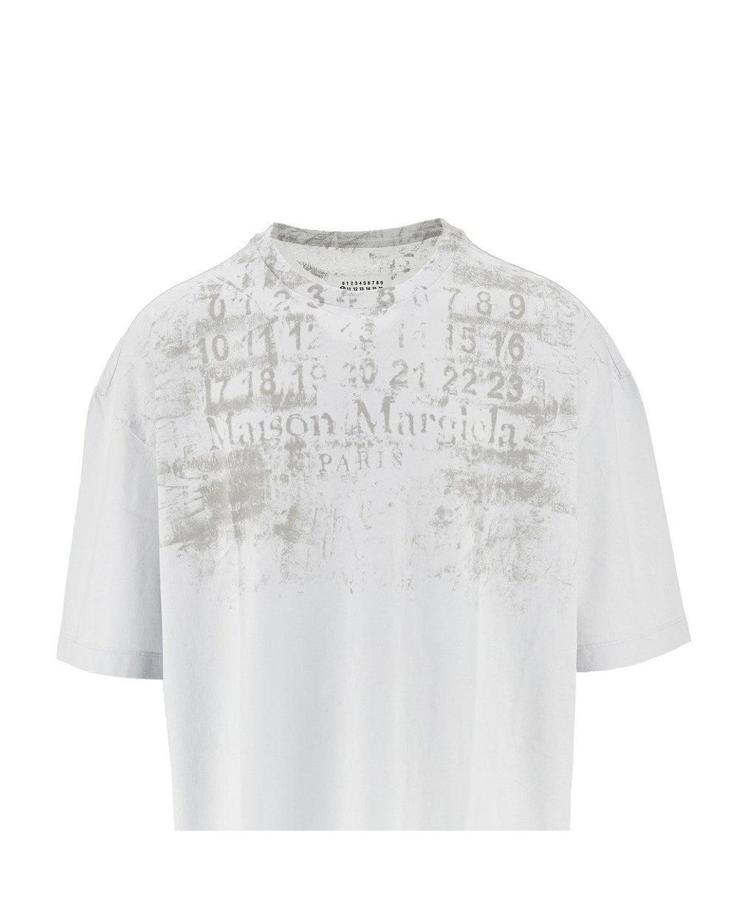 Maison Margiela White Logo Print Oversized T-Shirt for men