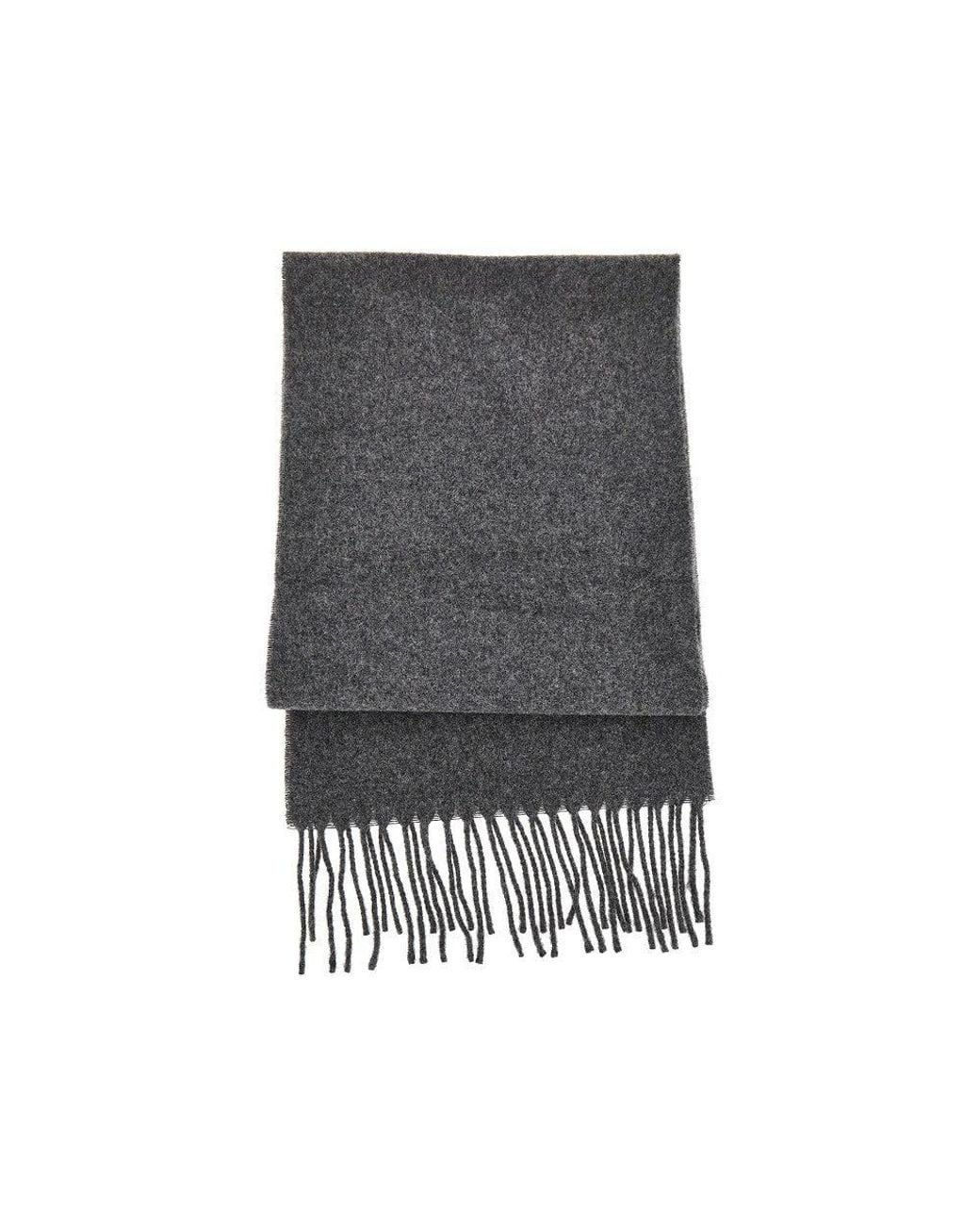 AMI Gray De Coeur Embroidery Wool Scarf