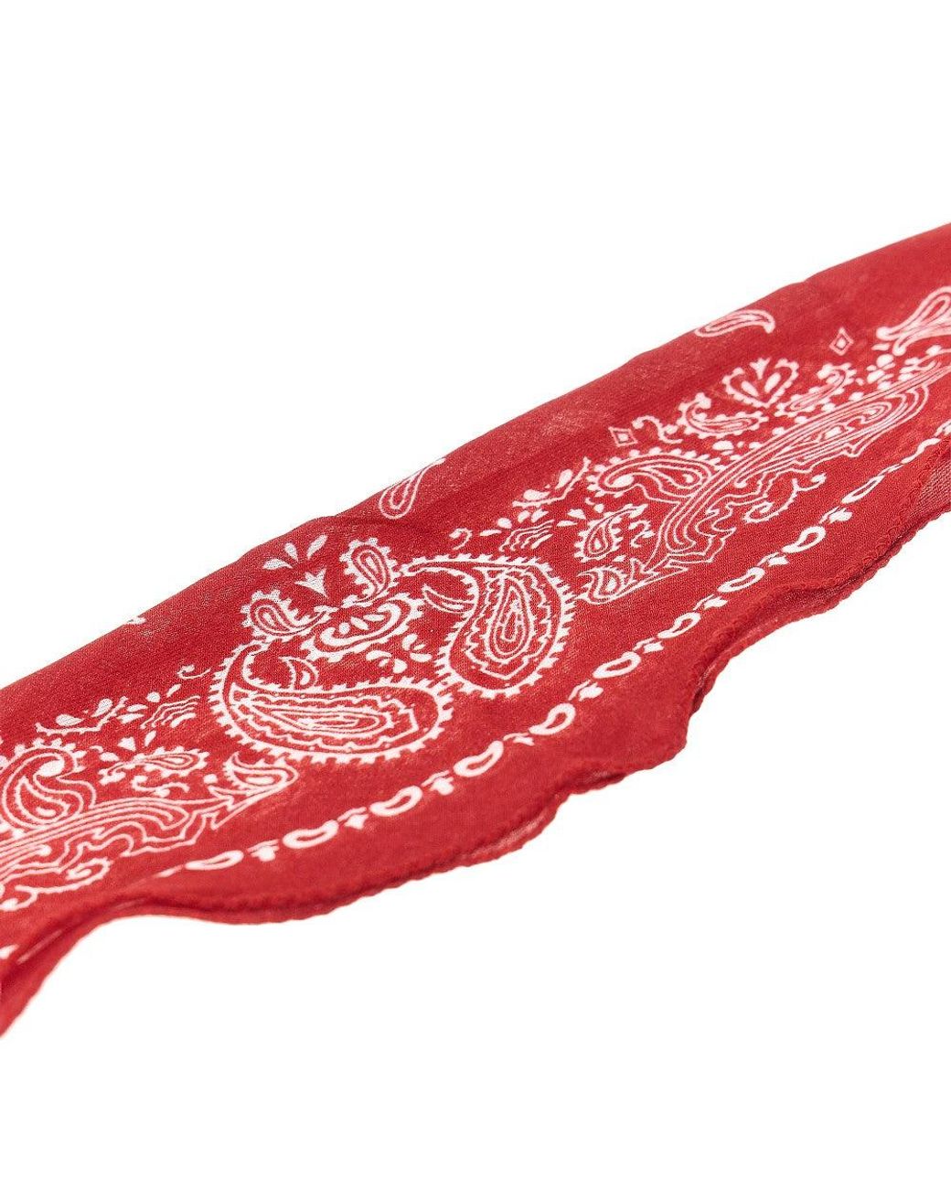 Destin Red Cashmere-Blend Scarf With Bandana Motif for men