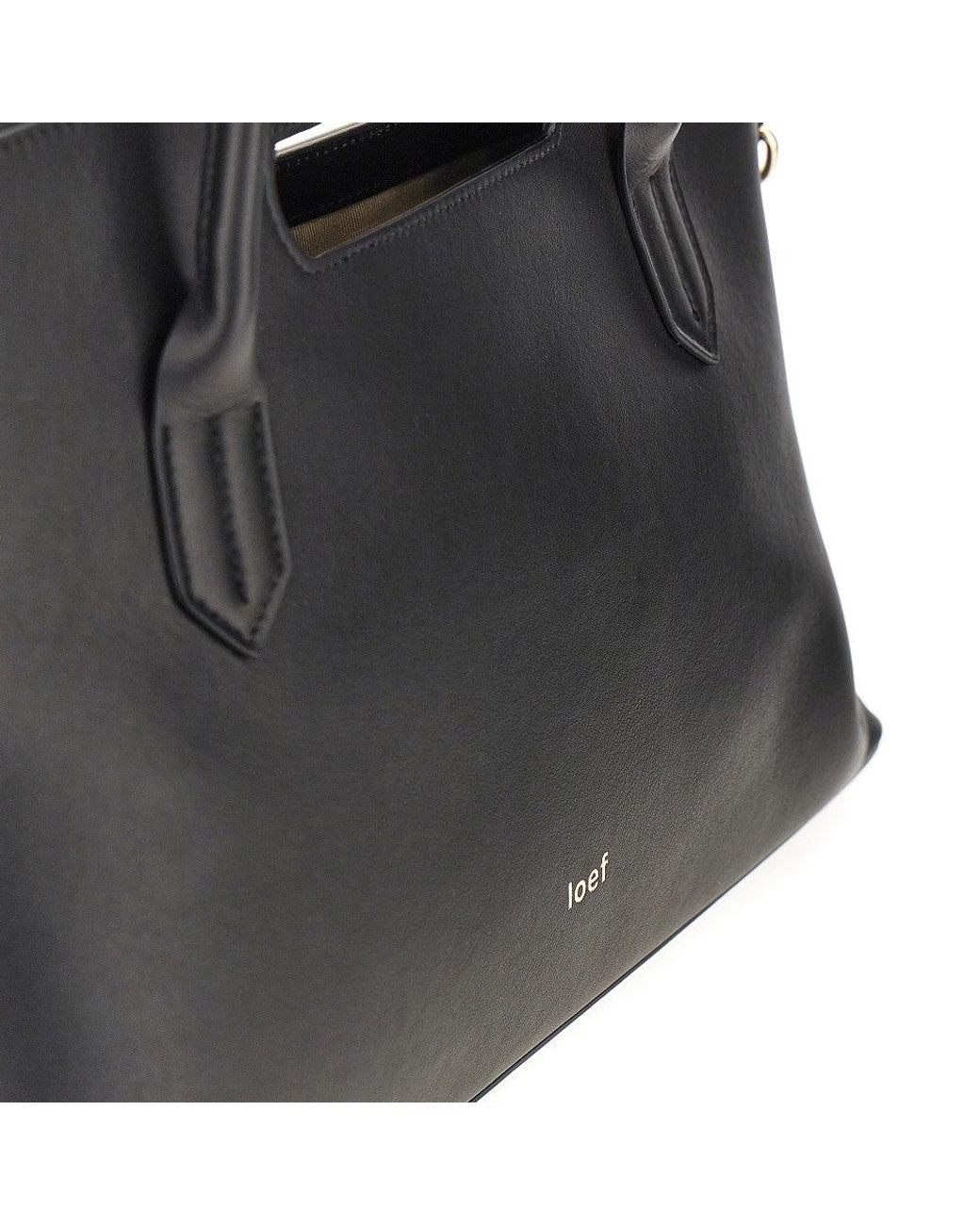 IOEF Black 'Dalia Promenade' Leather Tote Bag