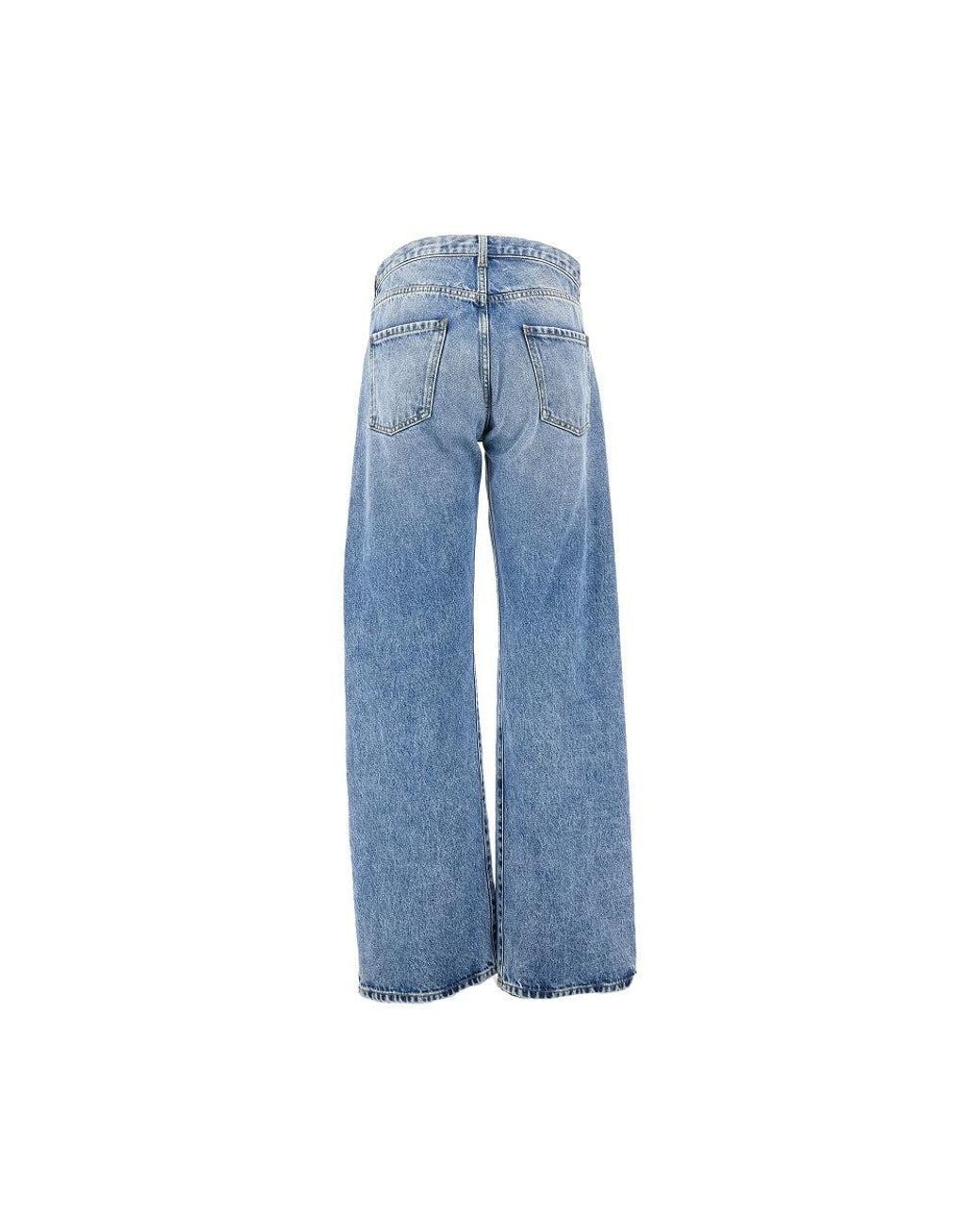 Maison Margiela Blue Straight Leg Jeans With Dropped Pockets