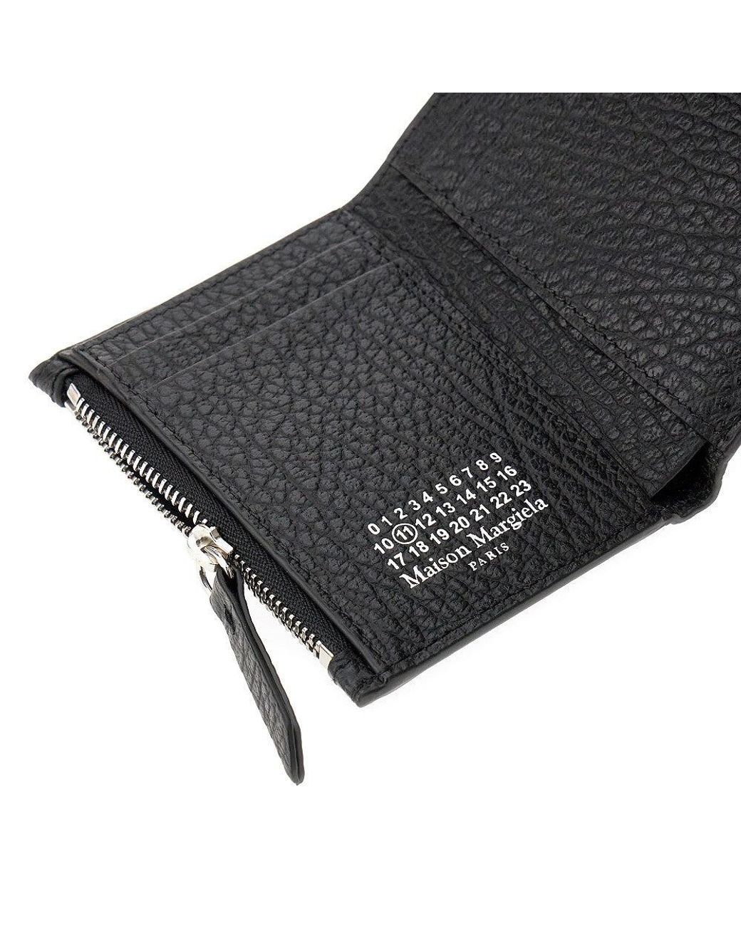 Maison Margiela Black 'Four Stitches' Grain Leather Wallet for men