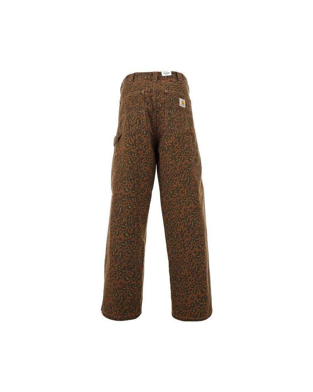 Carhartt Leopard-Print Canvas Og Single Knee Pants in Brown for