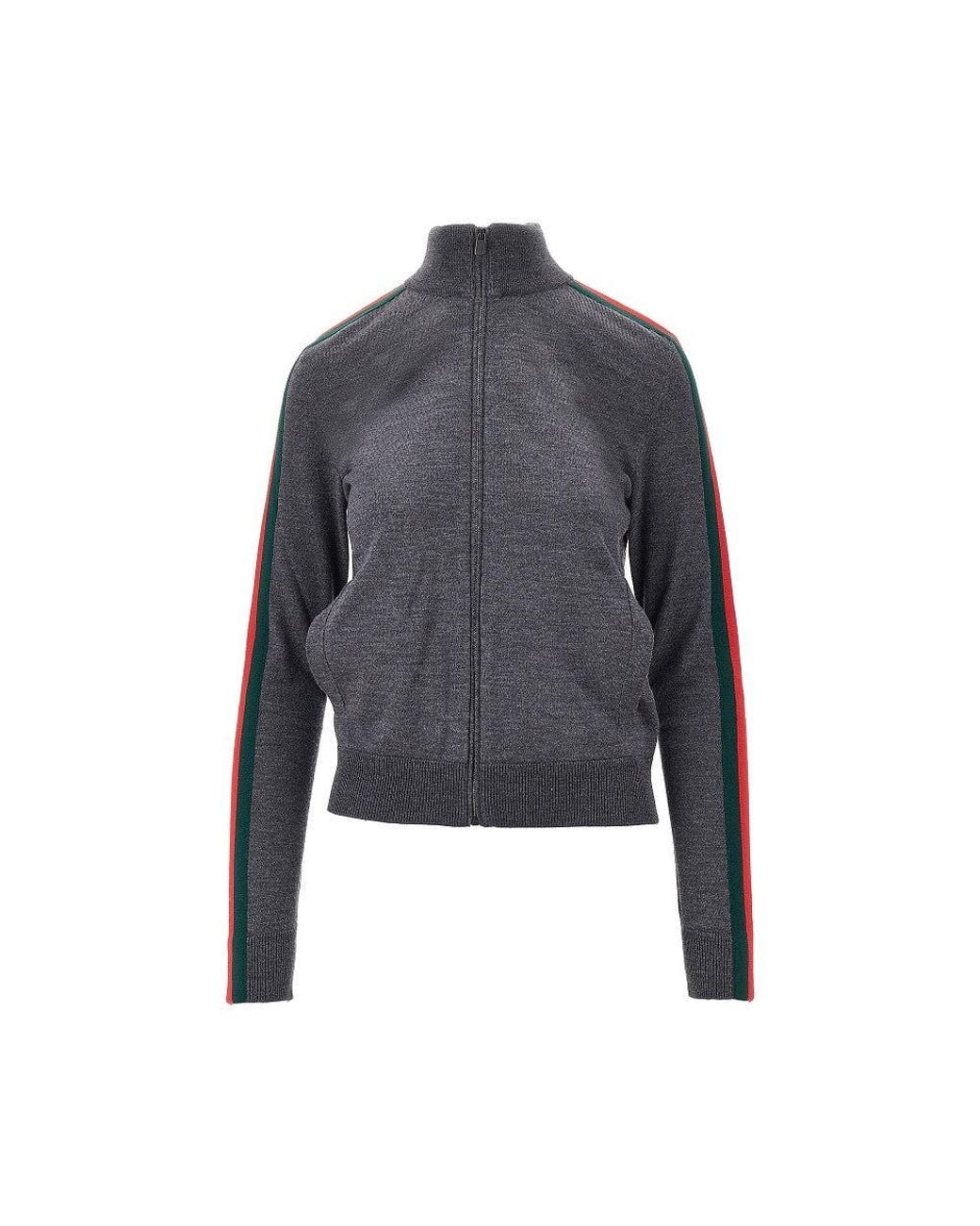 Gucci Blue Wool Knit Full-Zip Jacket