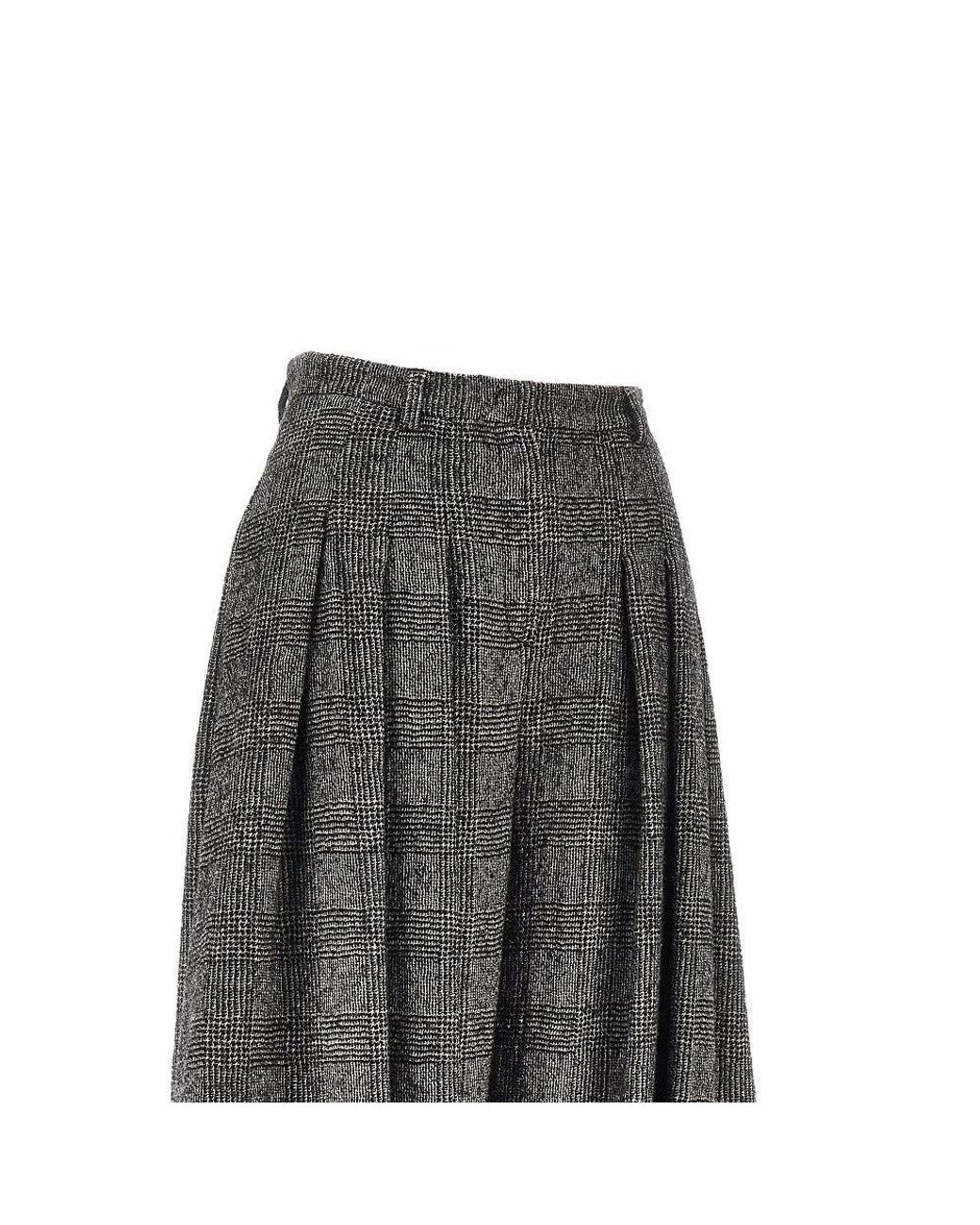 Emporio Armani Gray Prince Of Wales Wide-Leg Pants