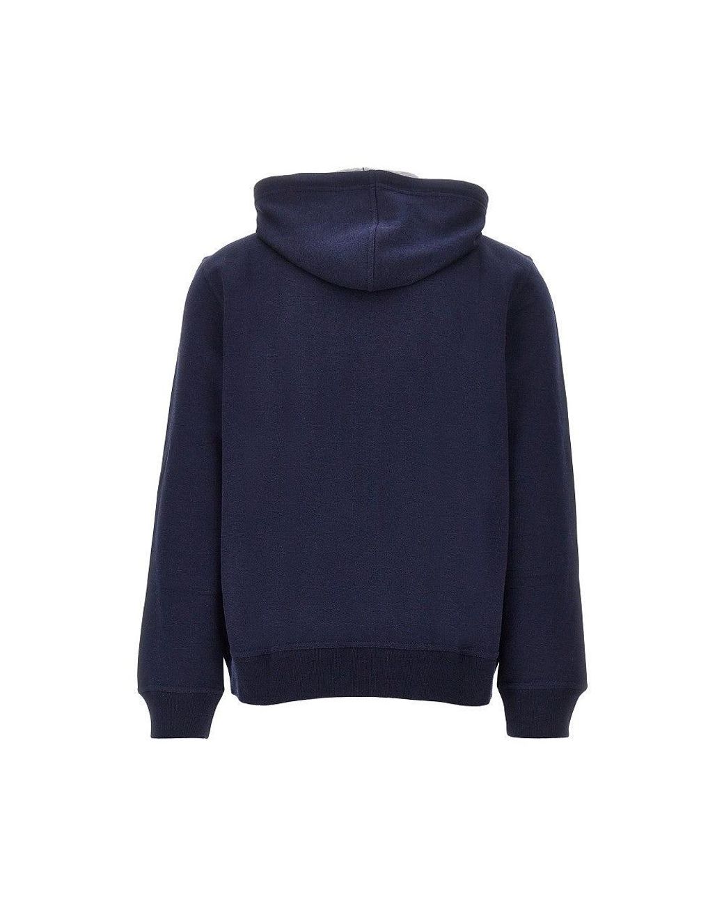Brunello Cucinelli Blue Double Jersey Full-Zip Hoodie for men