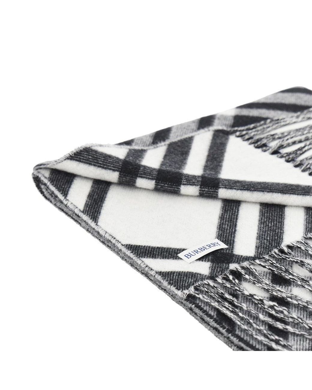Burberry Black Check Cashmere Scarf for men