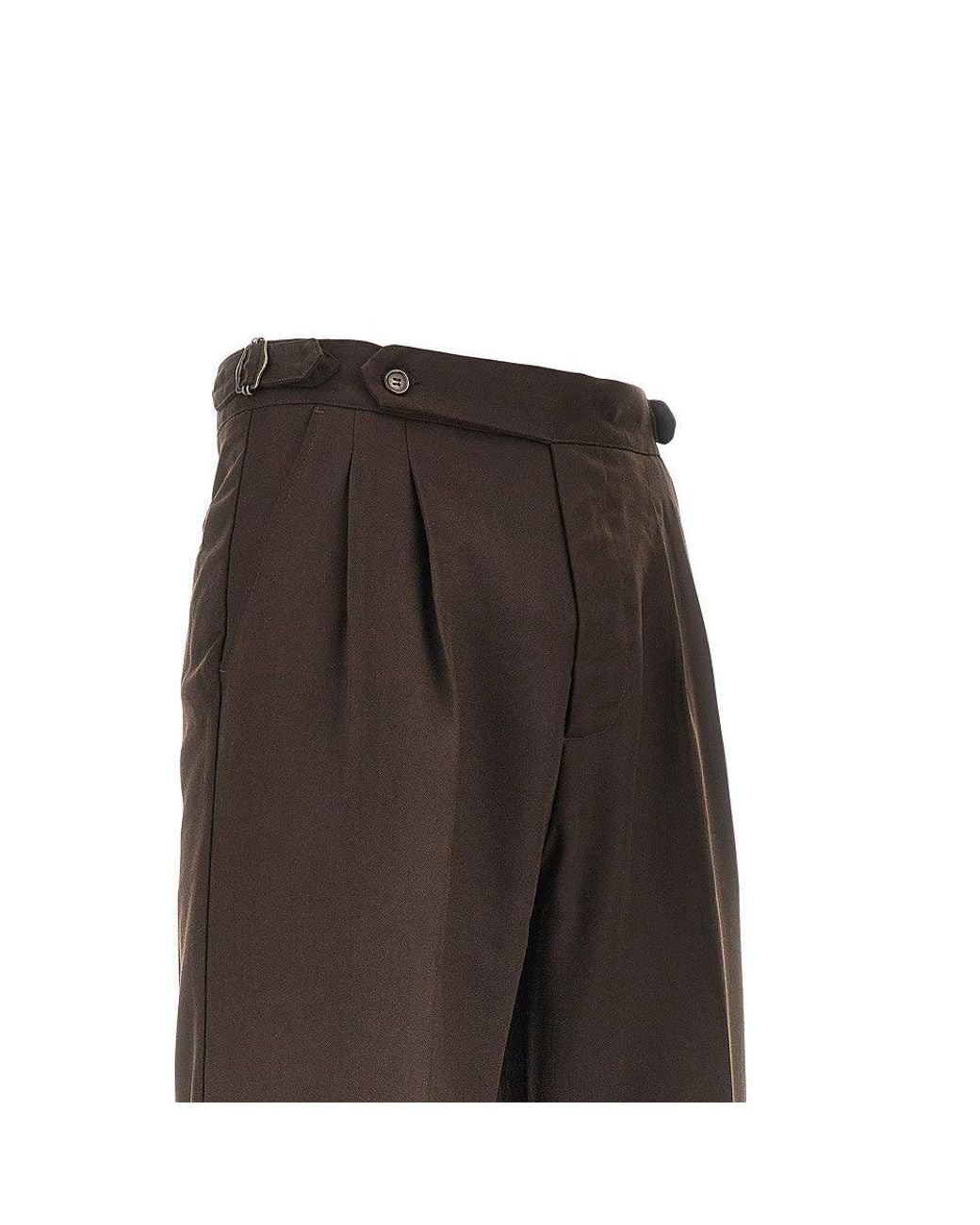 MARSĒM Brown Twill Pants With Darts for men