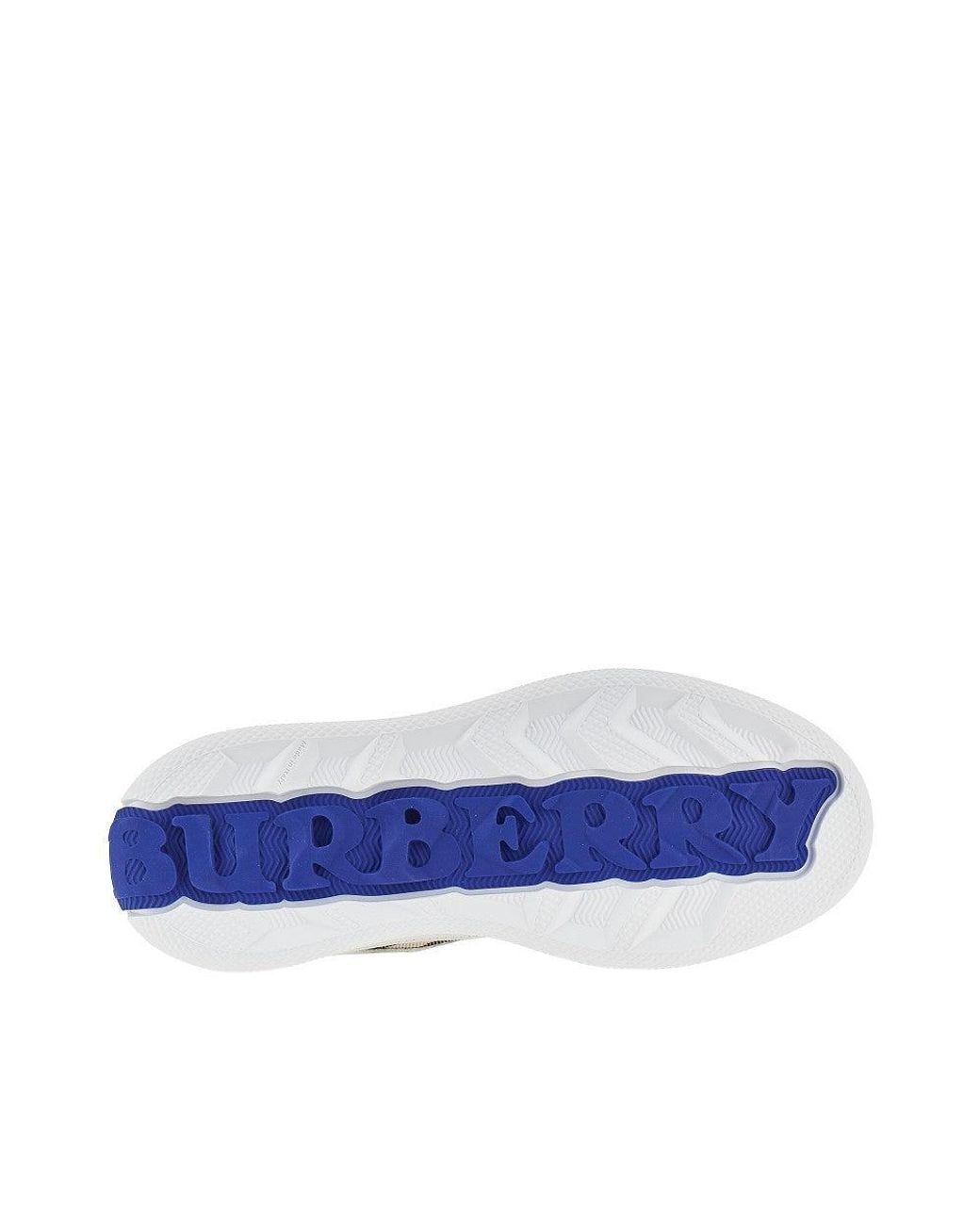 Burberry White Leather And Check Fabric 'Terrace' Sneakers for men