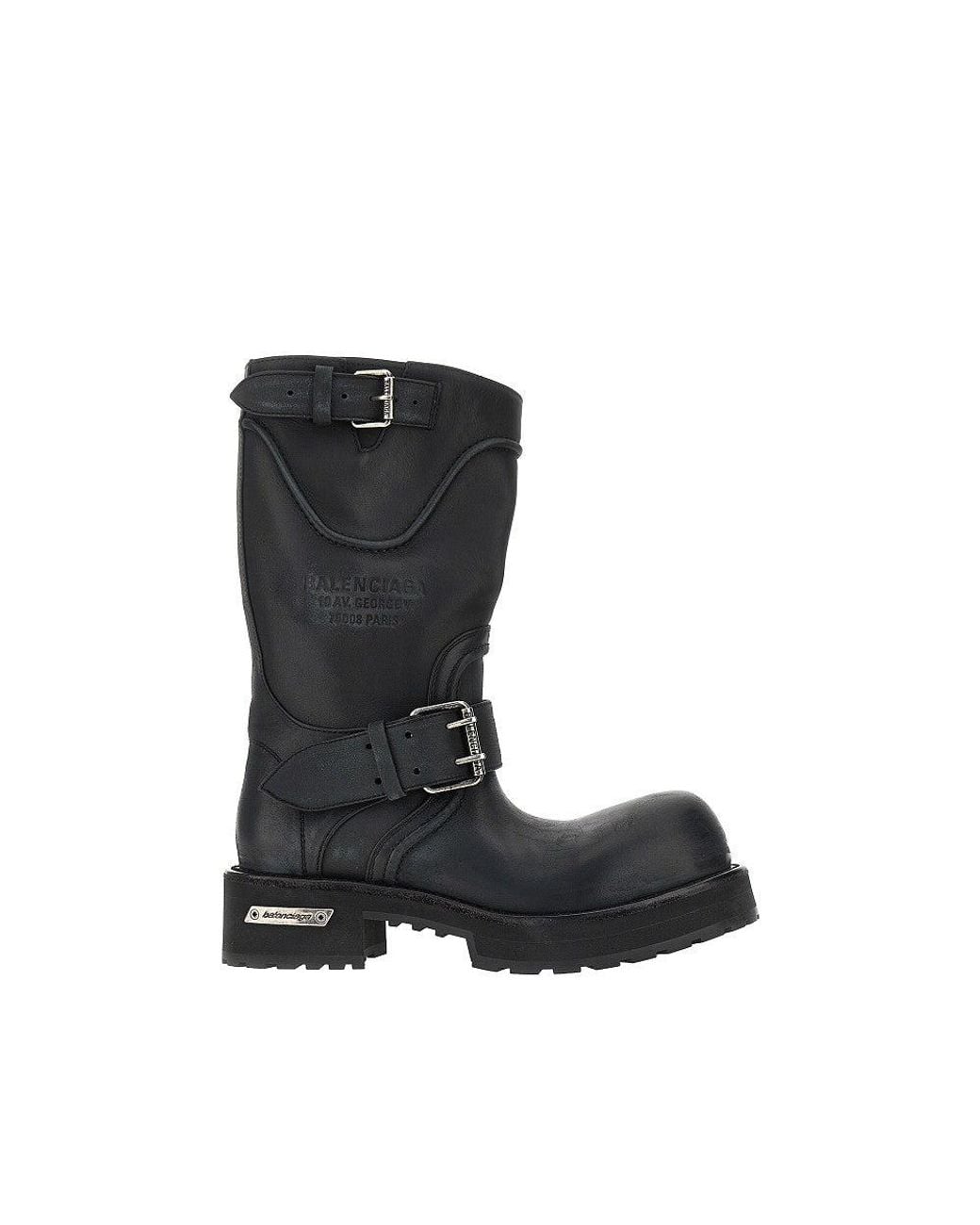 Balenciaga Black 'Venom' Leather Boots for men