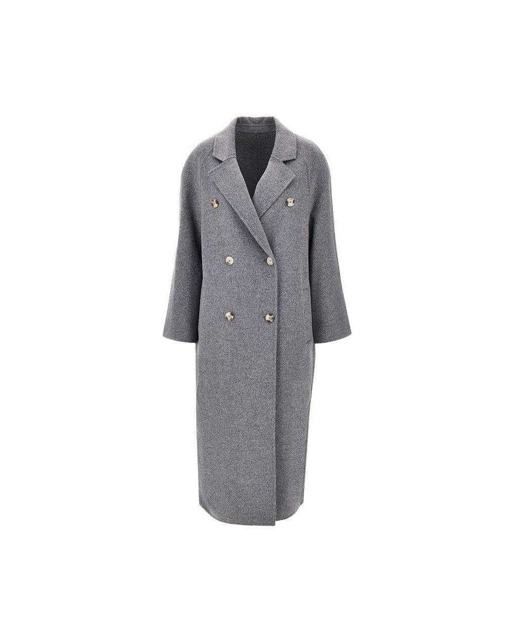 Loulou de Saison Gray 'Irvin' Double-Breasted Drap Coat