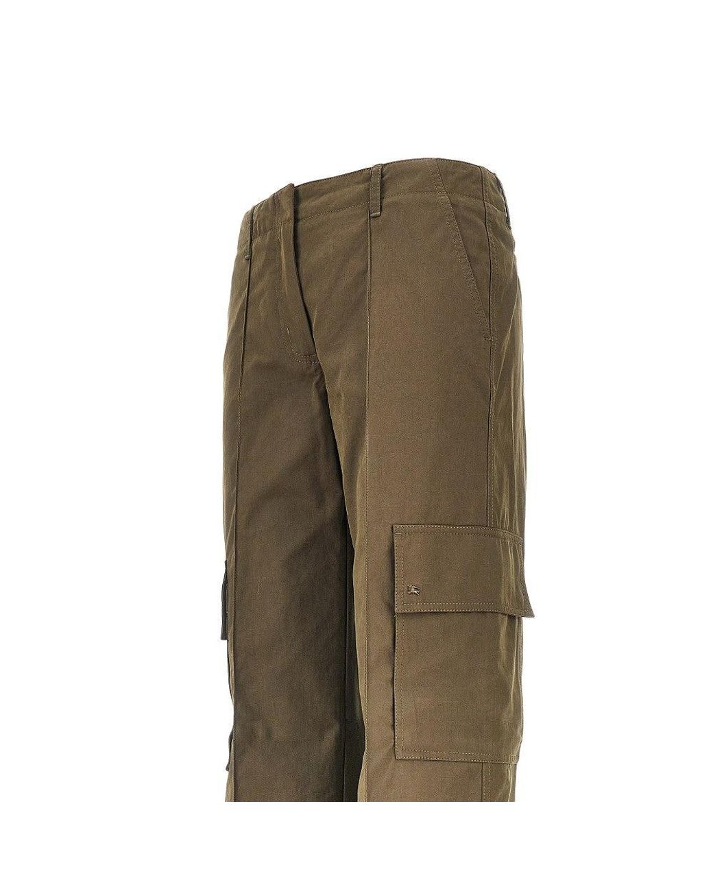 Burberry Green Gabardine Cargo Pants