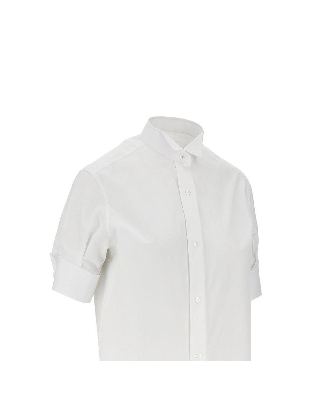 Maison Margiela White Cotton Poplin Short-Sleeved Shirt