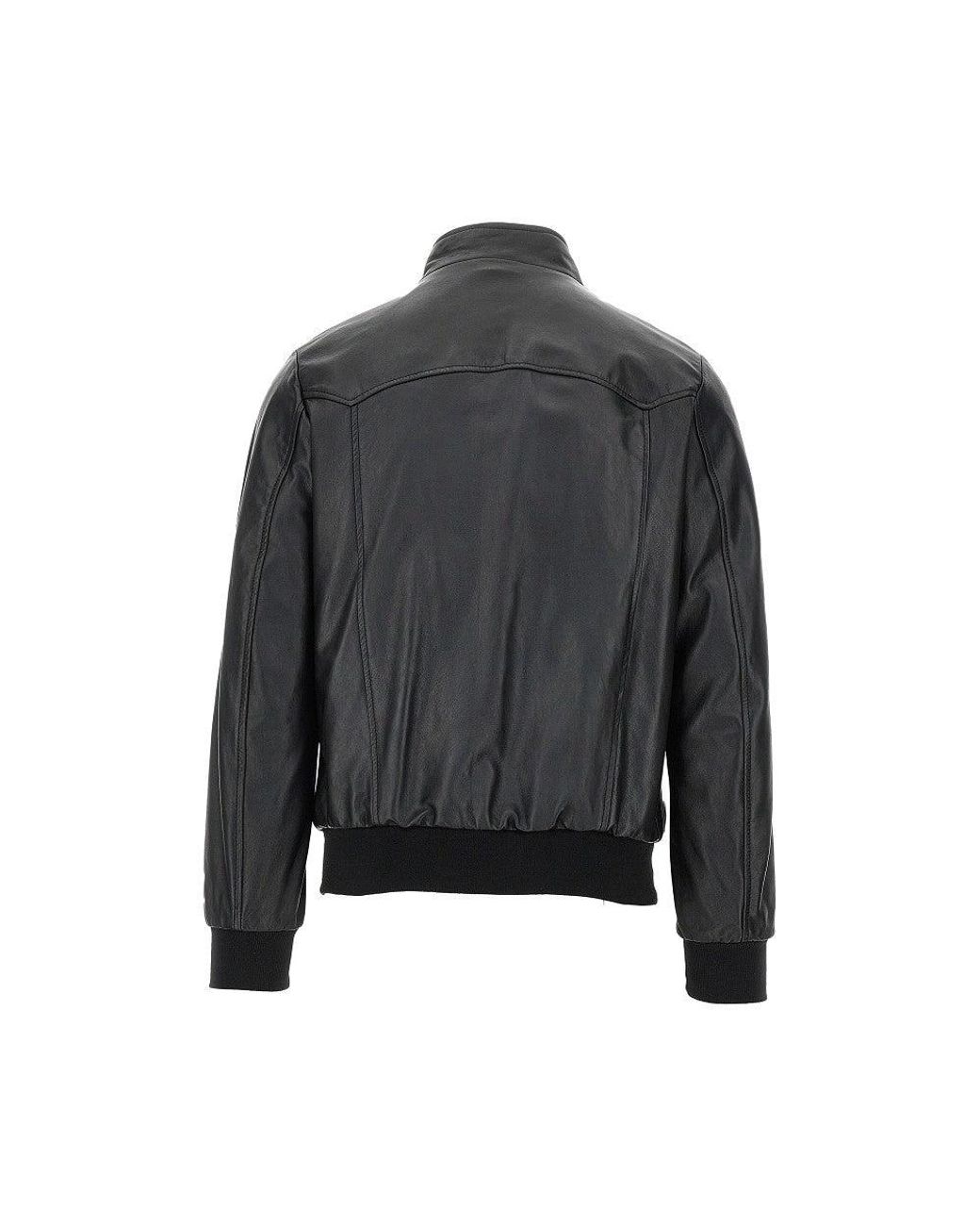 Dacute Gray Nappa Leather New Ben Bomber Jacket for men