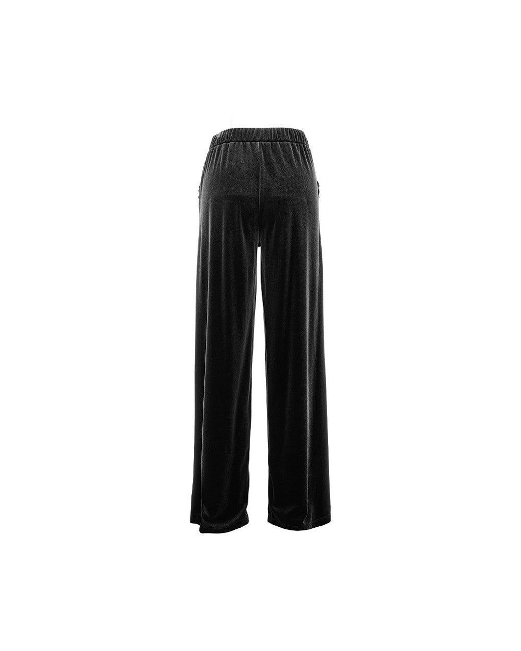 Emporio Armani Black Wide Leg Chenille Pants