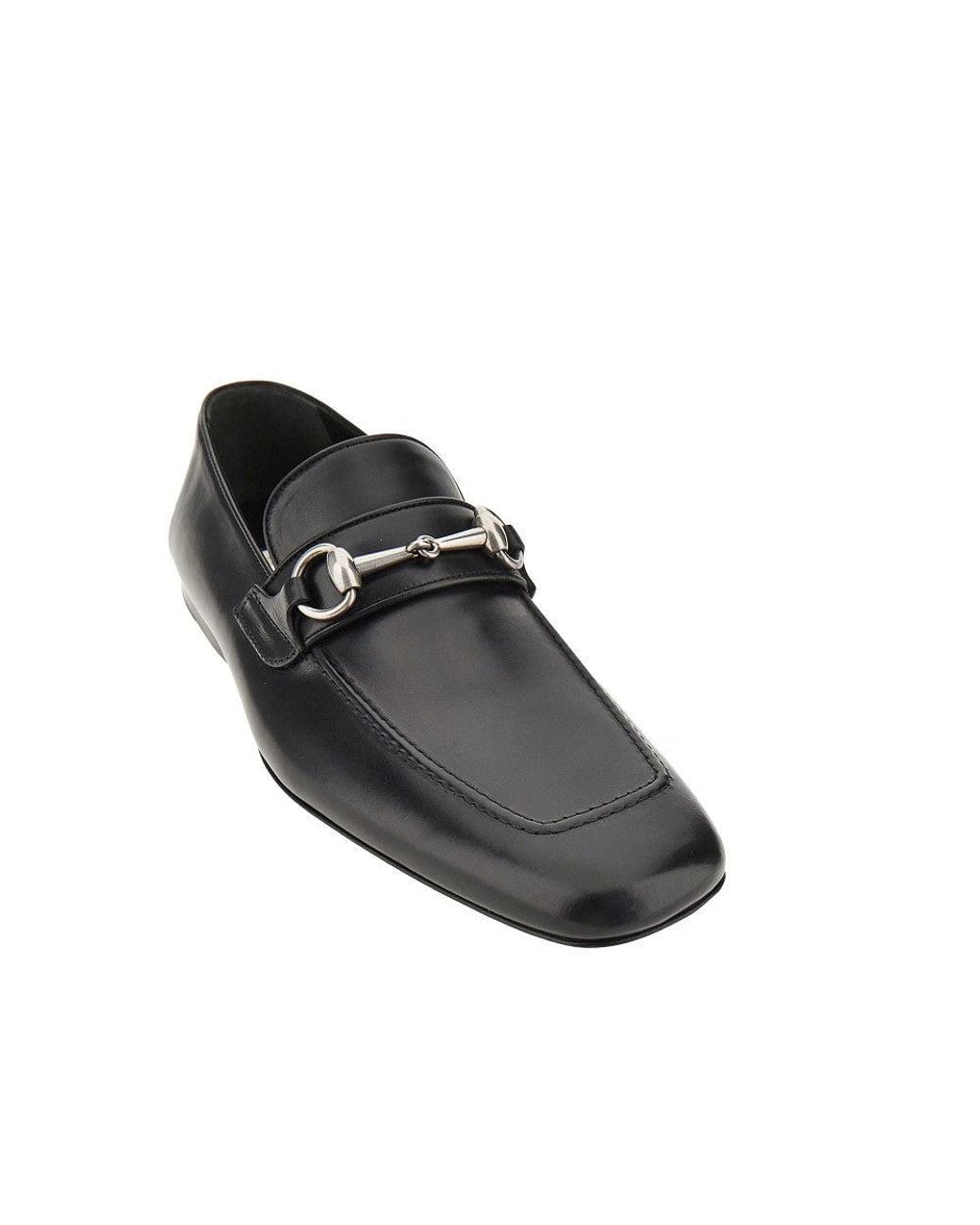 Gucci Blue Leather Loafers With Horsebit for men