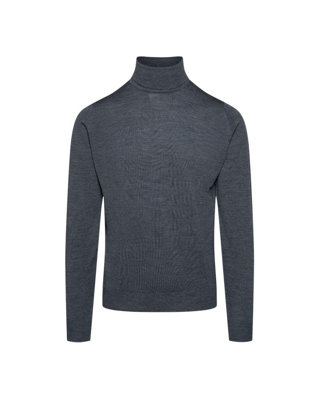 John shops Smedley merino wool Richard’s turtle neck sweater, size small