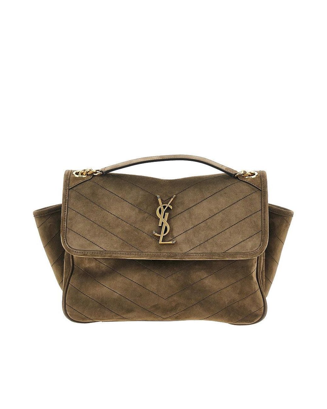 Saint Laurent Natural Suede Leather 'Niki Tripouch' Bag
