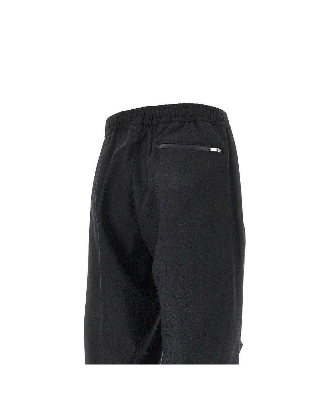 Herno Black Wool Touch Pants for men