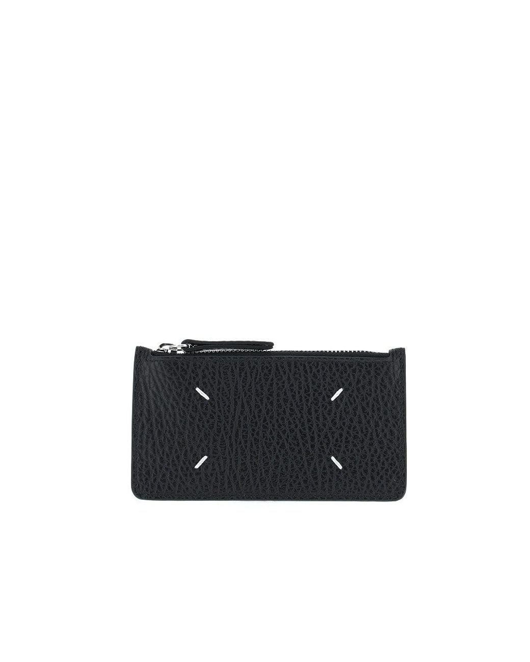 Maison Margiela Black Grained Leather Zippered Cardholder