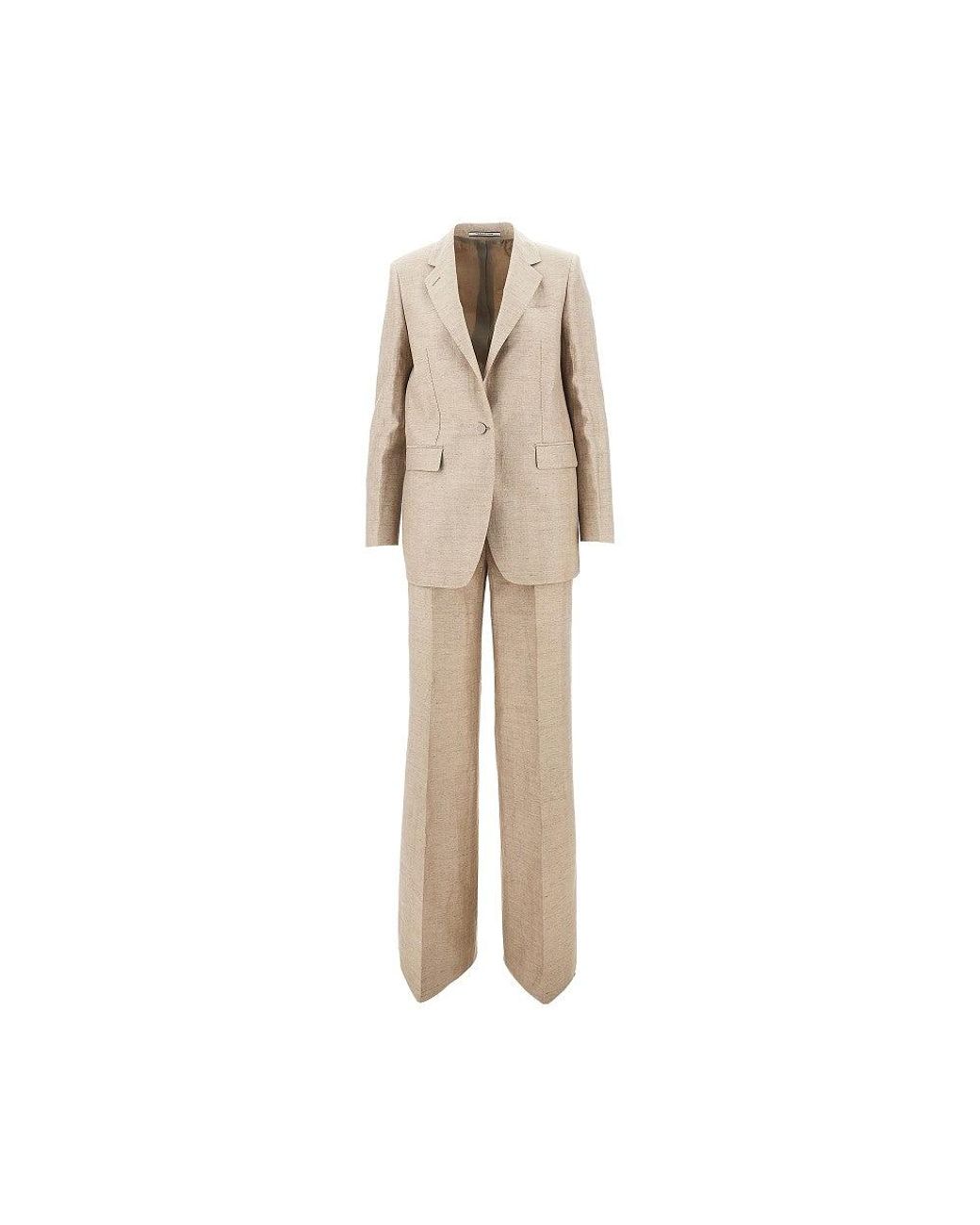Tagliatore Natural 'Adrianne' Linen-Blend Tailored Suit