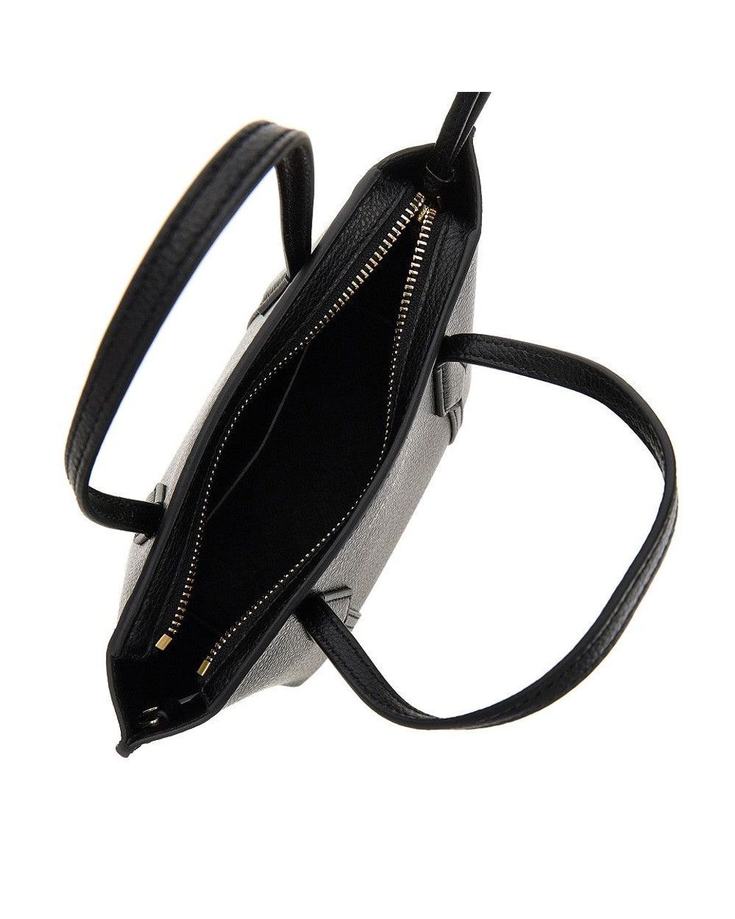 Tory Burch Black Grained Leather 'Perry' Mini Shopping Bag