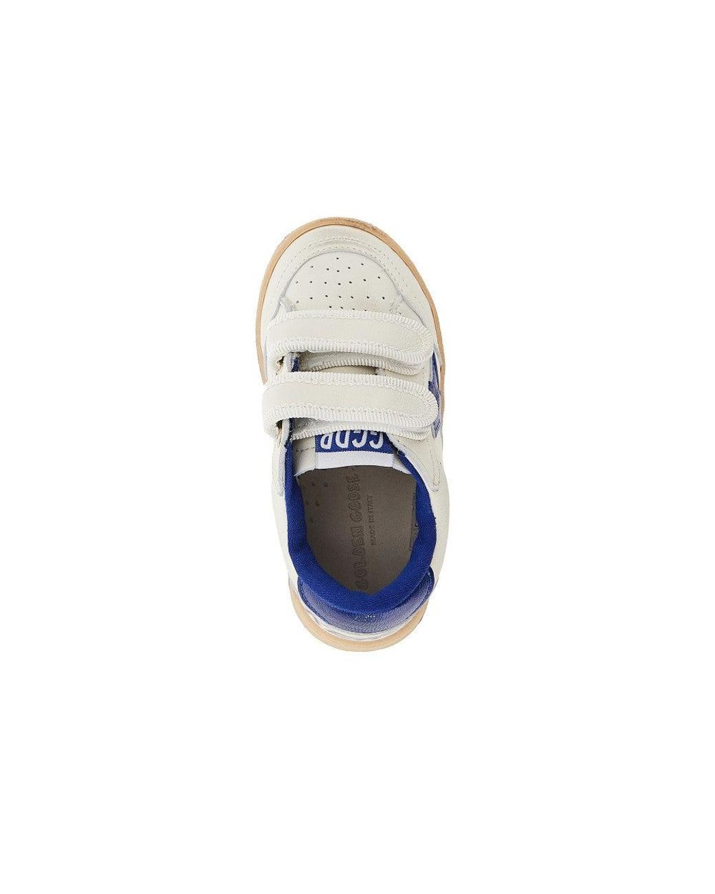 Golden Goose Deluxe Brand Blue 'Ball Star Strap' Leather Sneakers Kids