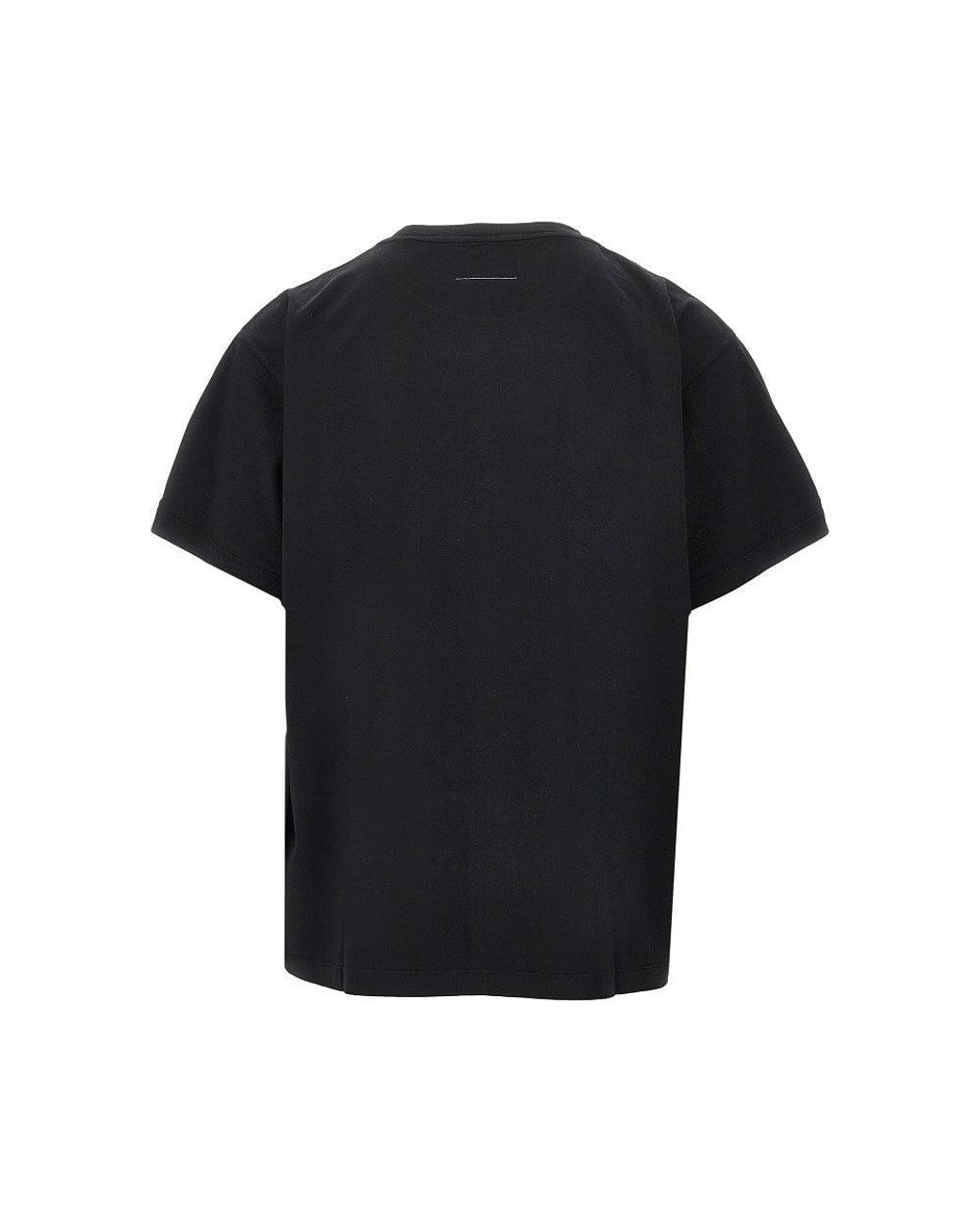 MM6 by Maison Margiela Black Logo Print T-Shirt for men