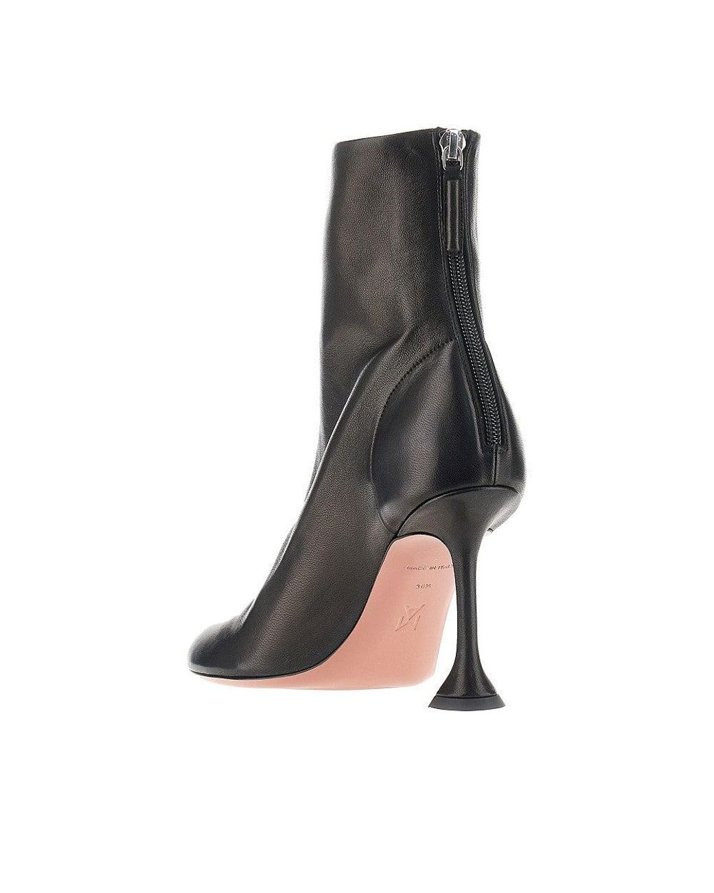 AMINA MUADDI Black 'Iris' Nappa Leather Ankle Boots