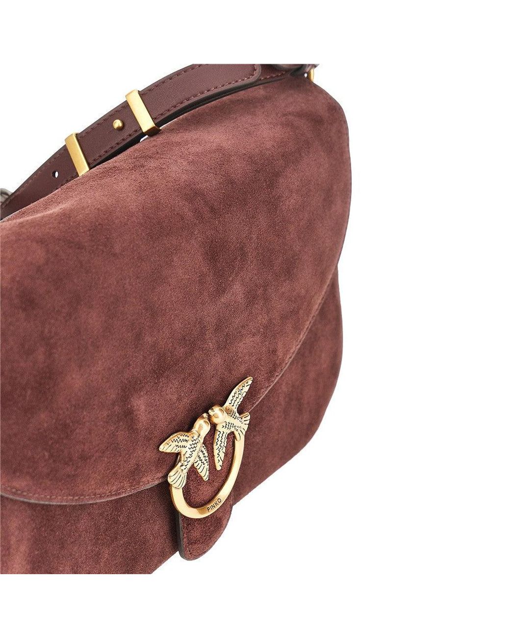 Pinko Red Suede Leather Medium Love Bag Satchel Bag