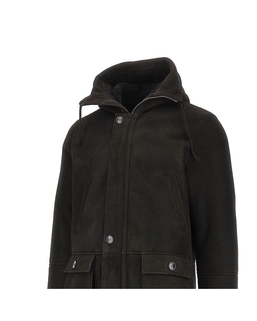 Dacute Black Shearling Parka for men