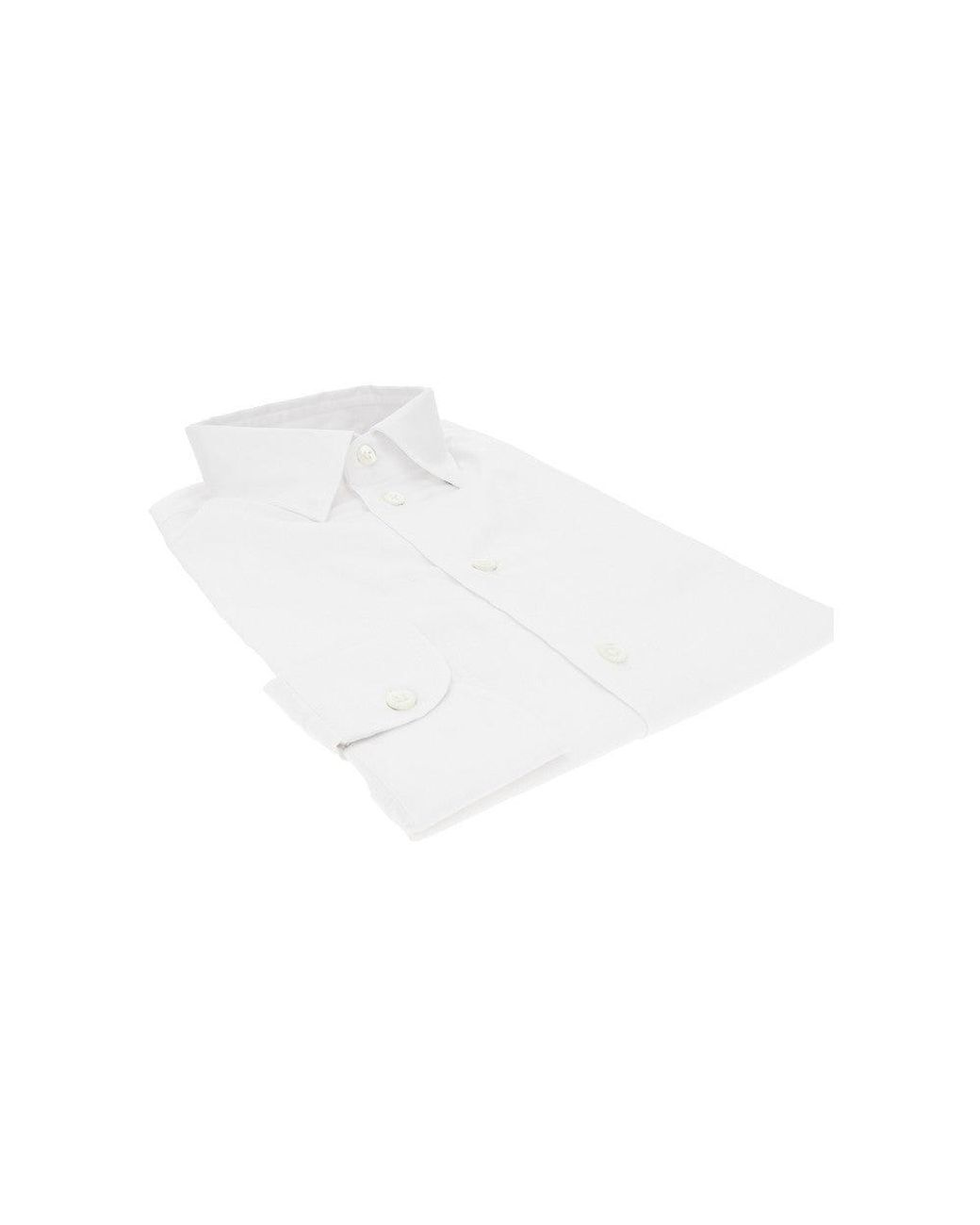 Emporio Armani White Micro-Textured Cotton Shirt for men