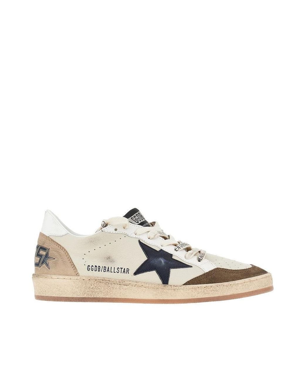 Golden Goose Deluxe Brand Natural 'Ballstar' Leather Sneakers for men