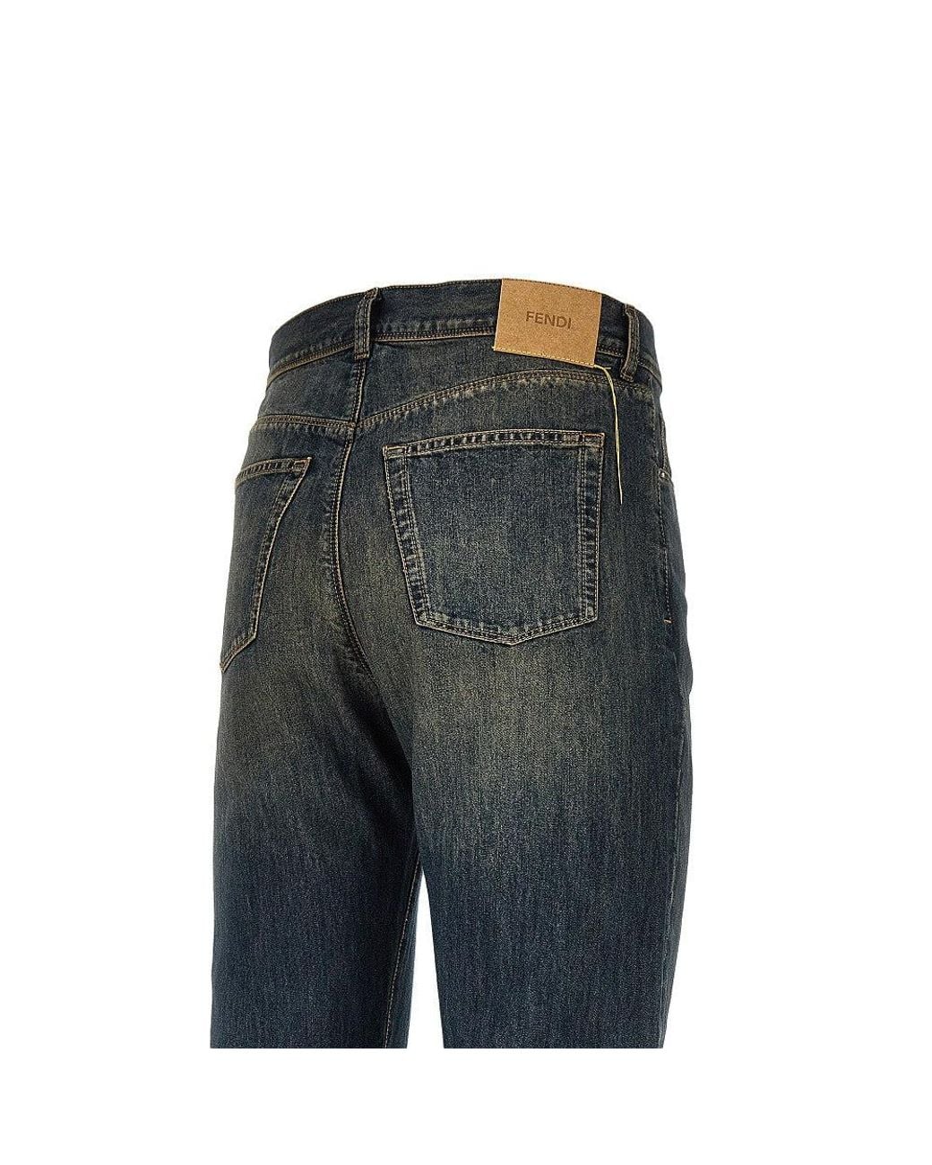 Fendi Blue Bananatex Denim Pants for men