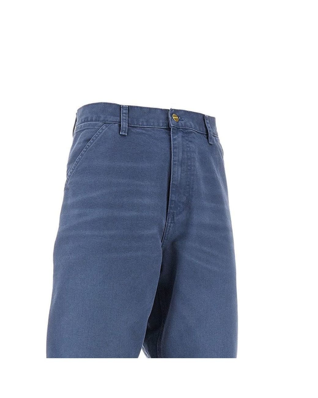 Carhartt Blue Single Knee Cotton Pants for men