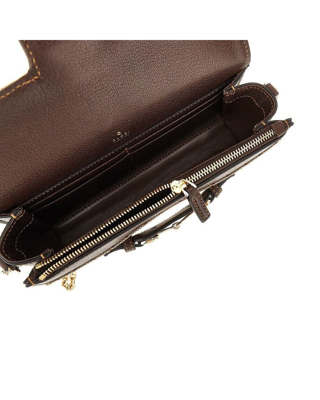 Gucci Metallic Gg Canvas Clutch With Horsebit Detail
