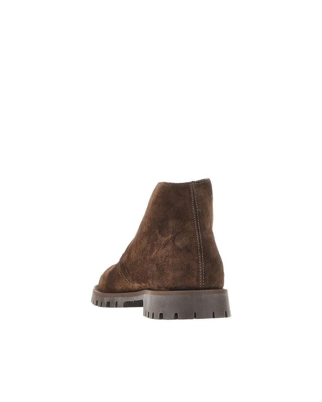 COPENHAGEN Brown Suede Leather Ankle Boots for men
