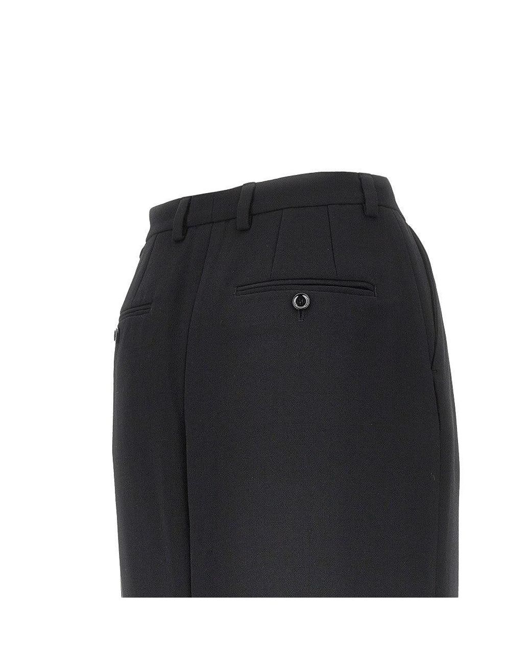 Dolce & Gabbana Black Grain De Poudre Wool Skirt