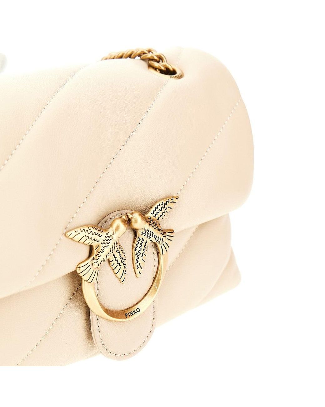 Pinko Natural Love Mini Puff Nappa Leather Bag
