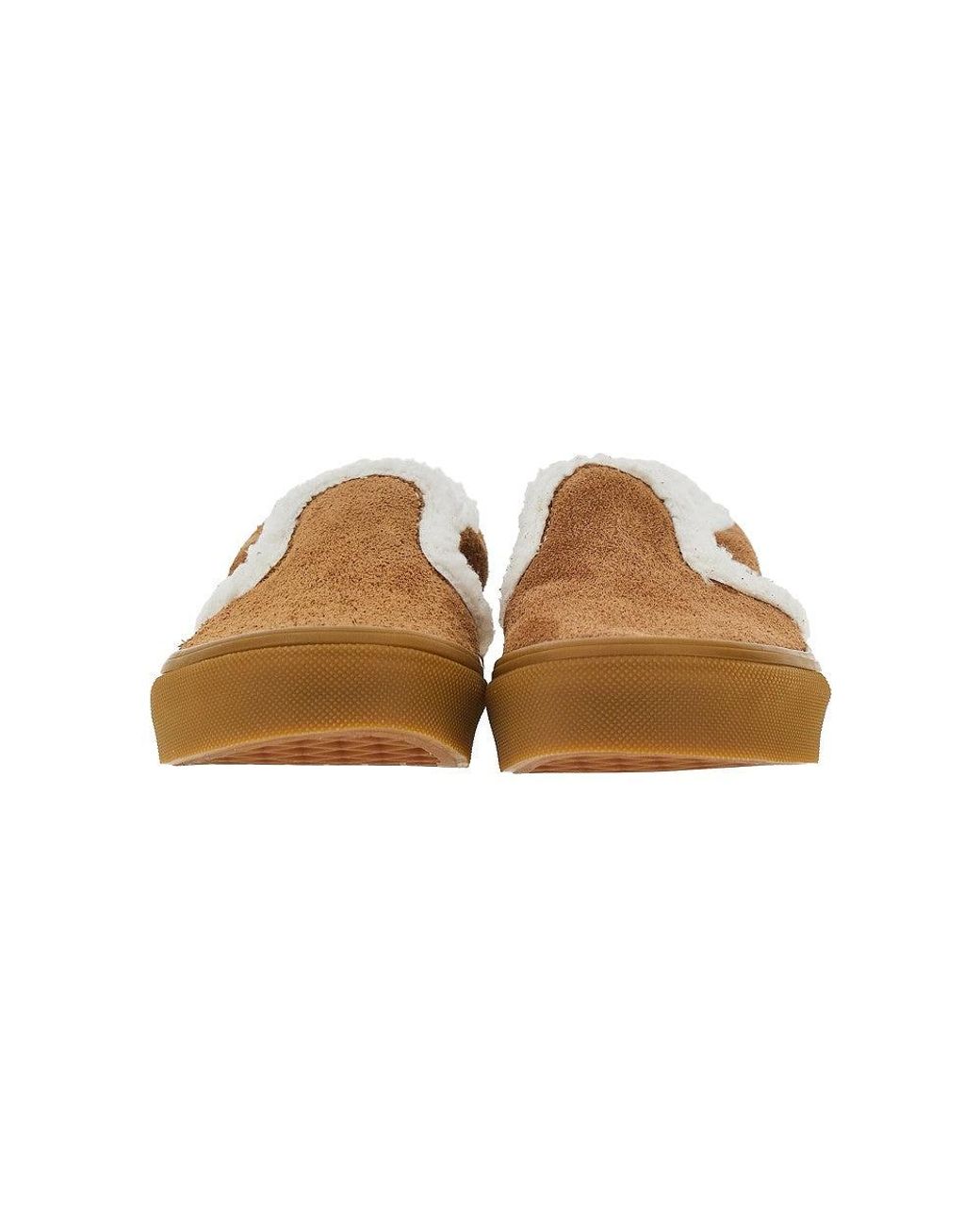 Vans Brown Suede Leather Classic Slip-On Sneakers for men