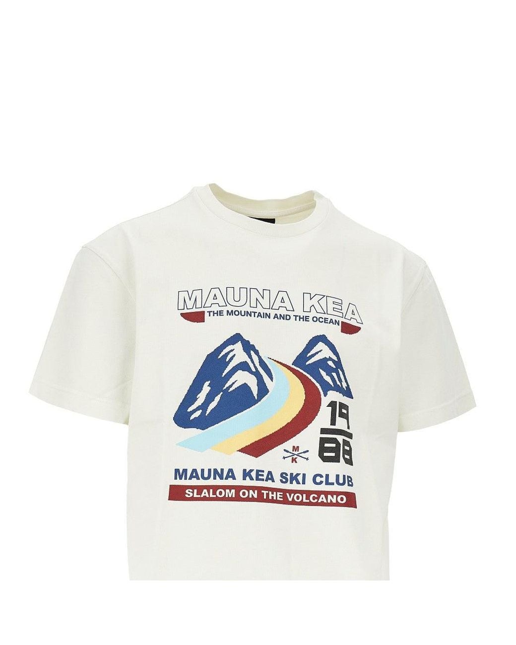 Mauna Kea White 'Slalom On The Volcano' T-Shirt for men