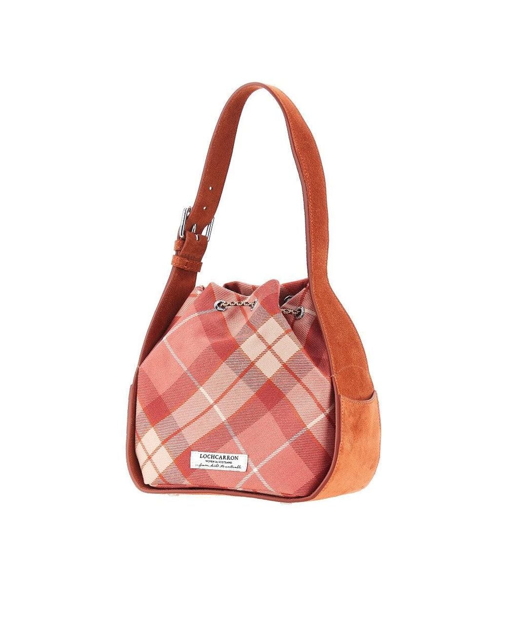 Vivienne Westwood Pink 'Stacey' Tartan Wool Bucket Bag