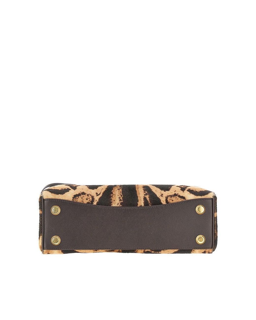 Balenciaga Brown Printed Calfhair Small 'Rodeo' Bag