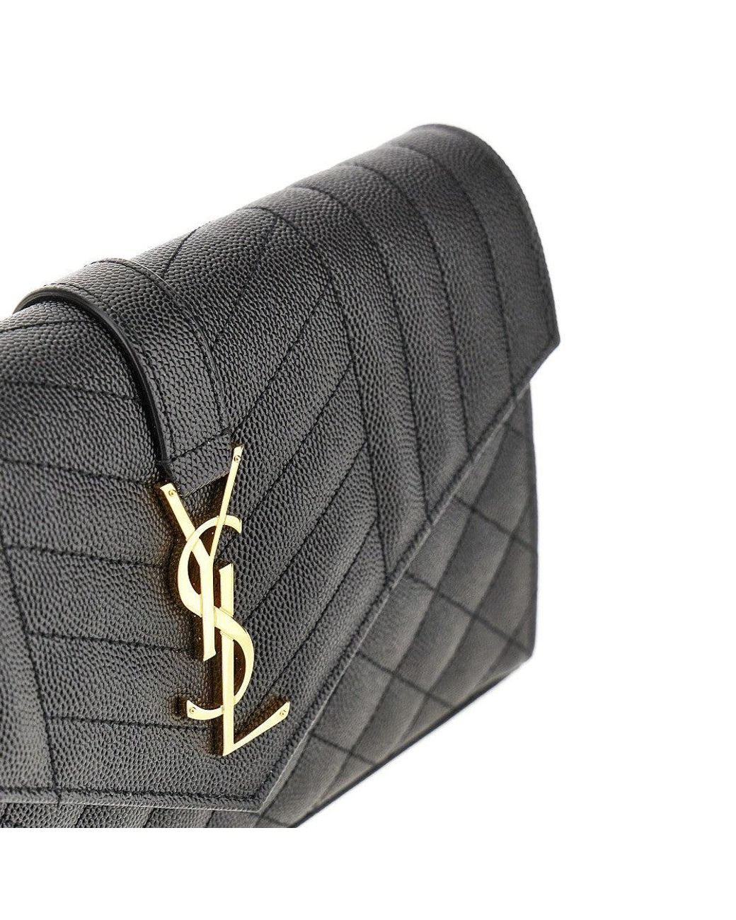Saint Laurent Clutch With Chain And Cassandre Detail in